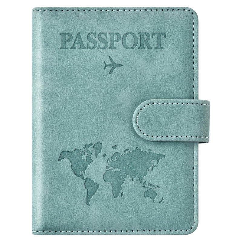 Eoehro Passport Holder for Travel Essentials, Passport Wallet Cover Case for Travel Must Haves Accessories,Passport Book Holders for Women and Men(light blue) - Image 1