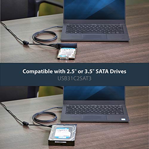 Startech.com StarTech SATA to USBC Cable USB 10Gbps to 25in and 35in SATA I II III Hard Drive Adapter External Converter for SSD or HDD Data Transfer - Image 3