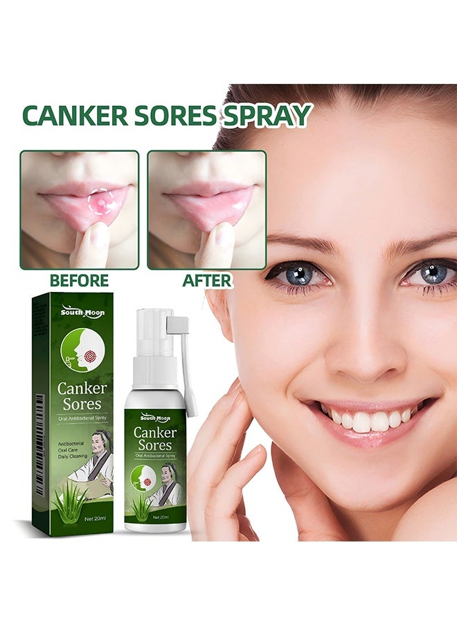 ساوث مون تقرحات القرحة، بخاخ الفم المضاد للجراثيم -مطر التنفس، علاج قرحة الفم وتخفيف الألم، بخاخ العناية بالفم العشبي، العمل السريع يخفف من مشاكل الحلق الجاف والفم، فعالة لقرحة الفم - Image 1