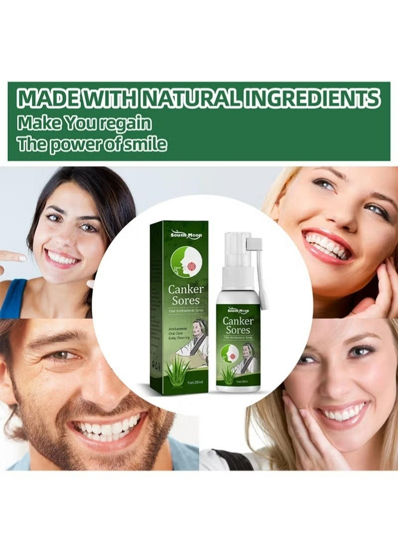 ساوث مون تقرحات القرحة، بخاخ الفم المضاد للجراثيم -مطر التنفس، علاج قرحة الفم وتخفيف الألم، بخاخ العناية بالفم العشبي، العمل السريع يخفف من مشاكل الحلق الجاف والفم، فعالة لقرحة الفم - Image 5