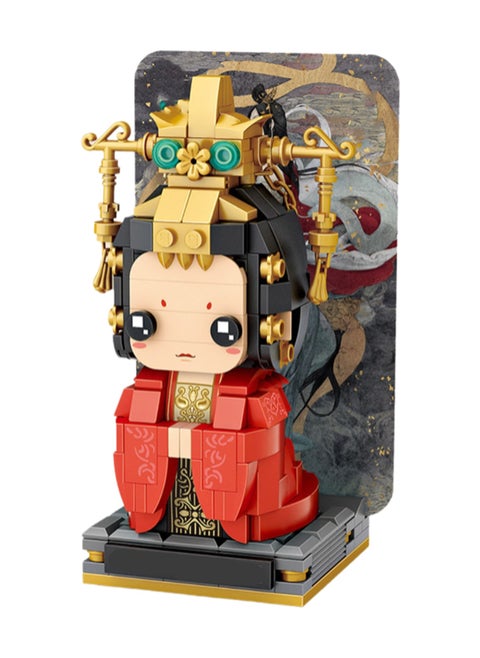 350pcs Red Clothes Girl Character Model Set Building Blocks Creative Diy Simulation Collection Building Assembly Toys Children Gift Home Decorations