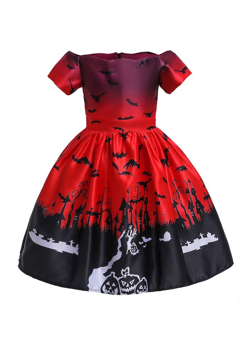 Loquat Halloween Stylish Maxi Dress Red - Image 1