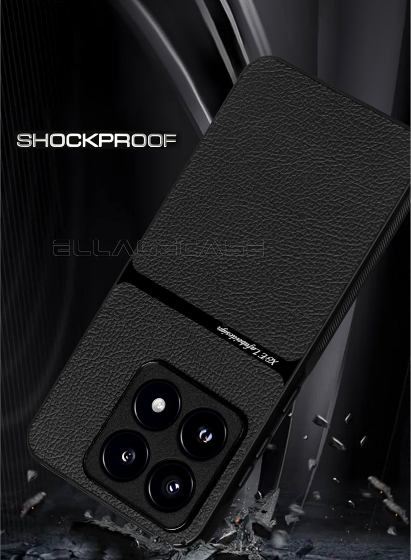 ELLAGECASE حافظة درجة رجال الأعمال لهاتف Xiaomi 14T، رقيقة جداً، مع لوحة مغناطيسية مدمجة، شحن لاسلكي، مقاومة للصدمات، حماية كاملة لعدسة الكاميرا - Image 2