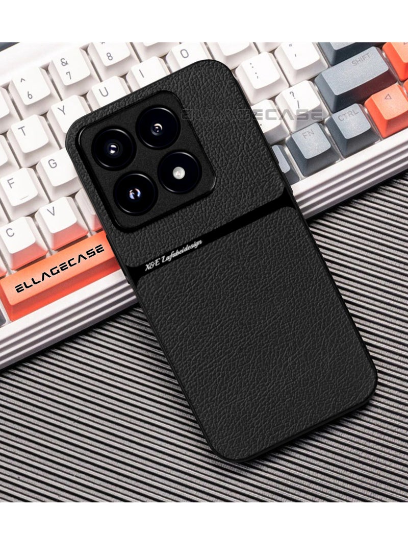 ELLAGECASE حافظة درجة رجال الأعمال لهاتف Xiaomi 14T، رقيقة جداً، مع لوحة مغناطيسية مدمجة، شحن لاسلكي، مقاومة للصدمات، حماية كاملة لعدسة الكاميرا - Image 4