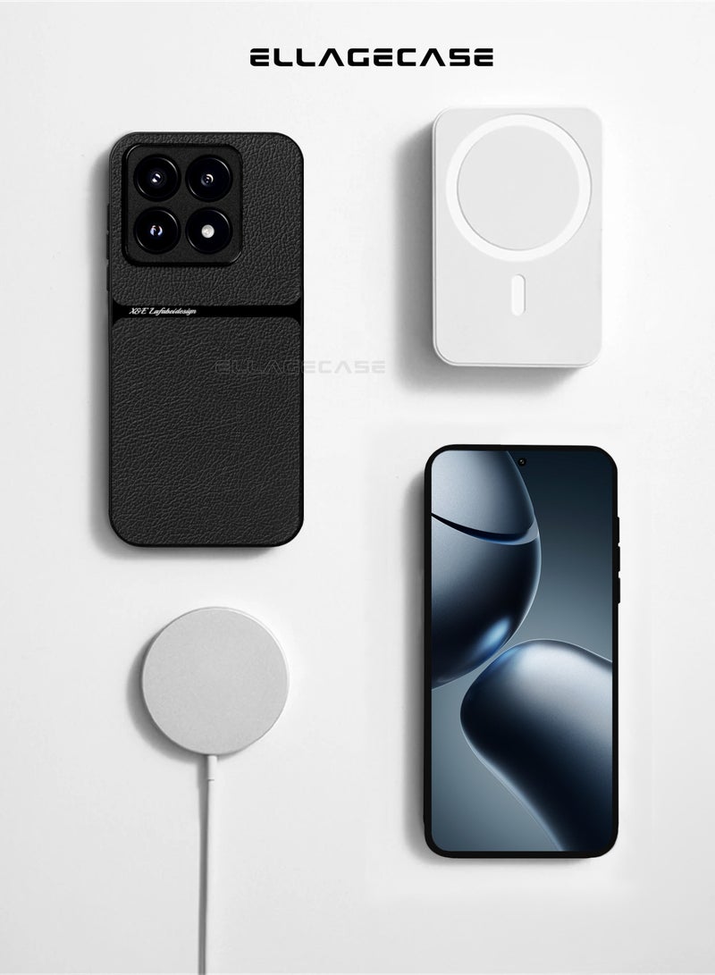 ELLAGECASE حافظة درجة رجال الأعمال لهاتف Xiaomi 14T، رقيقة جداً، مع لوحة مغناطيسية مدمجة، شحن لاسلكي، مقاومة للصدمات، حماية كاملة لعدسة الكاميرا - Image 5