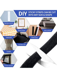 HS Hook And Loop Tape, Self Adhesive Sticky Heavy Duty Tape Reusable Double Sided Roll Strength Velcro Heavy-Duty Stick On Tape-Black(5M)  - Image 4