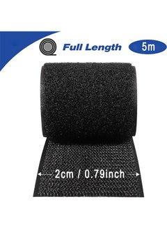 HS Hook And Loop Tape, Self Adhesive Sticky Heavy Duty Tape Reusable Double Sided Roll Strength Velcro Heavy-Duty Stick On Tape-Black(5M)  - Image 2