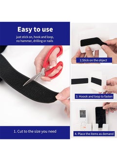 HS Hook And Loop Tape, Self Adhesive Sticky Heavy Duty Tape Reusable Double Sided Roll Strength Velcro Heavy-Duty Stick On Tape-Black(5M)  - Image 3
