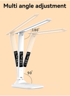 LEOKOR 3 Color Modes LED Desk Lamp Foldable Table Lamp with Time, Date, Temperature Display  - Image 3