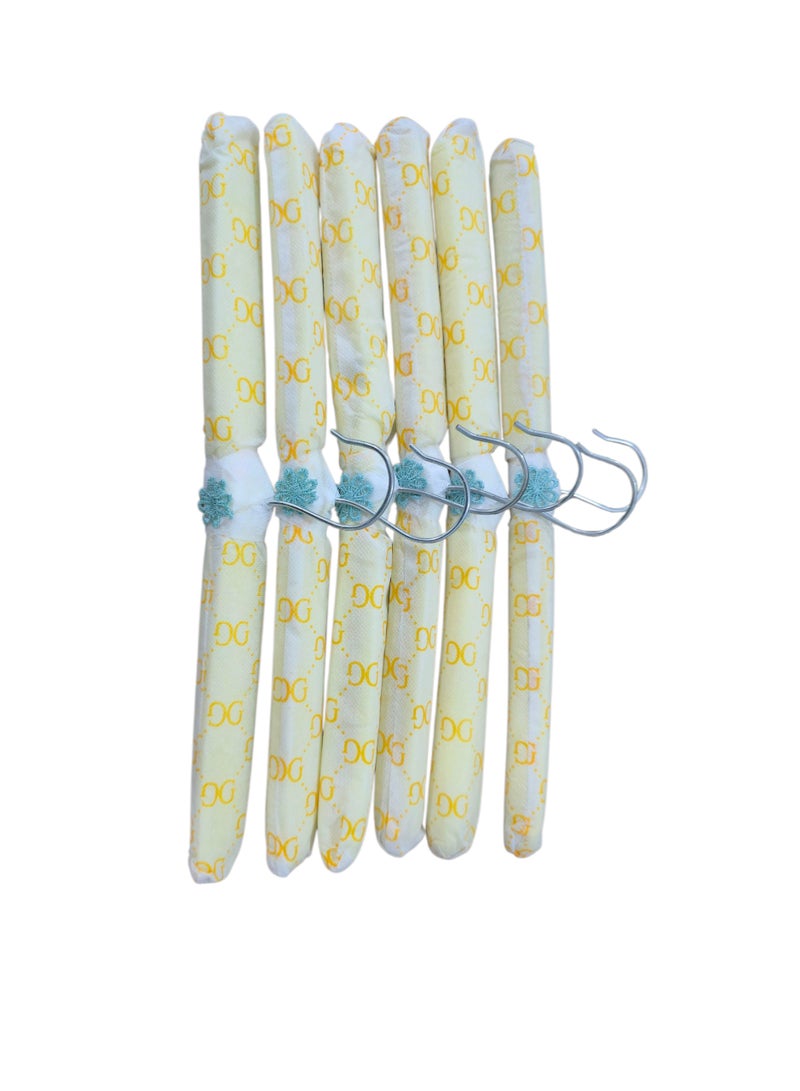 6-Piece Multi-Color Satin Padded Hangers Set – Elegant Non-Slip Clothes Hangers - Image 3