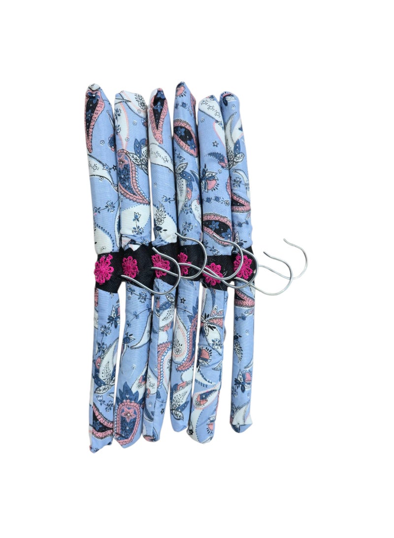 6-Piece Multi-Color Satin Padded Hangers Set – Elegant Non-Slip Clothes Hangers - Image 5