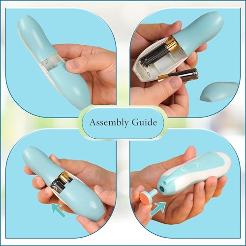 Sangpri Baby Nail Trimmer – Nail Clipper with LED Light and 6 Grinding Head for Newborns, Infants, and Toddlers – Quiet, Easy to Use, Battery Operate (Battery Not Included) (Blue) - Image 3