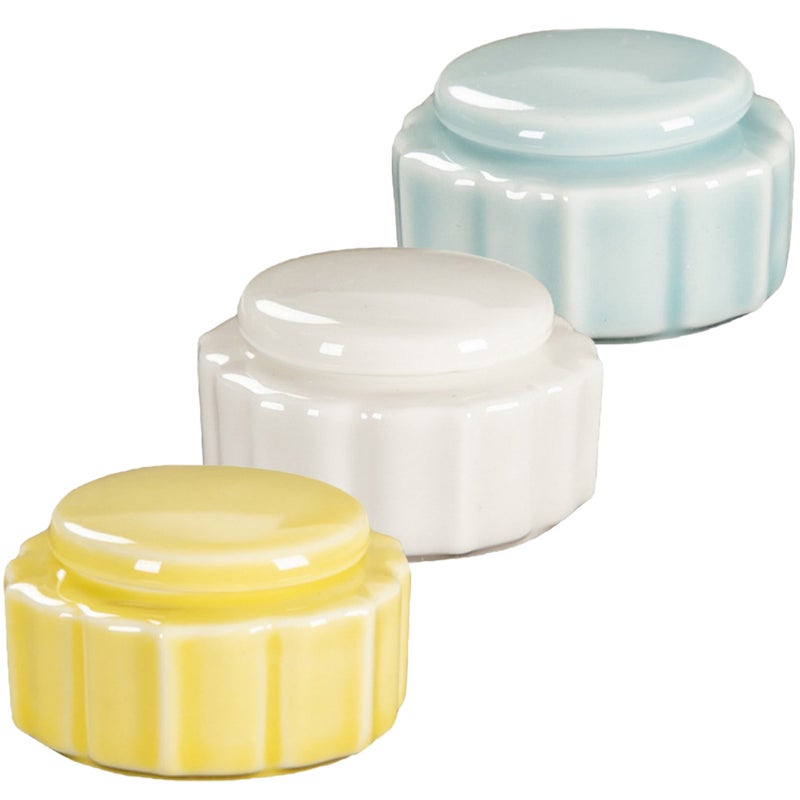 3Pcs Empty Ceramic Lip Balm Container Face Cream Jars with Lids Round Cosmetic Storage Containers - Image 2