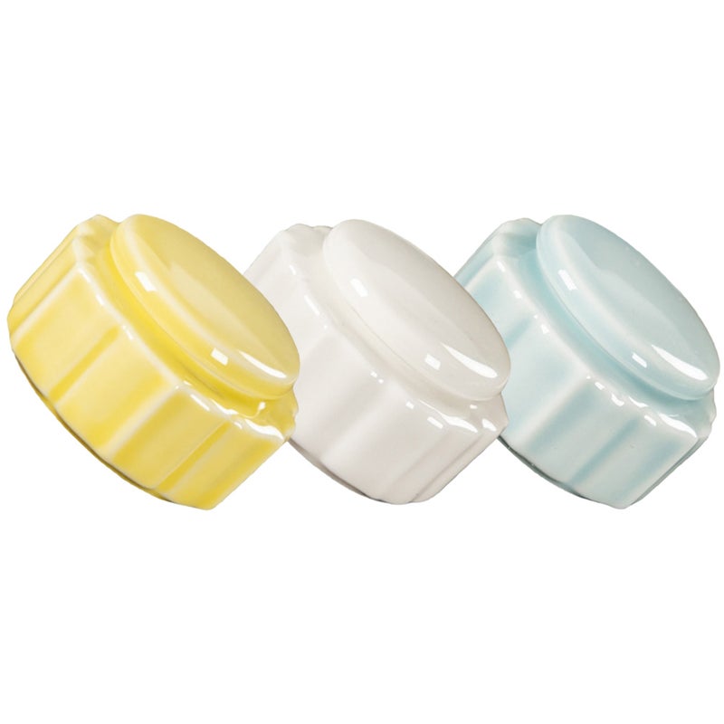 3Pcs Empty Ceramic Lip Balm Container Face Cream Jars with Lids Round Cosmetic Storage Containers - Image 1
