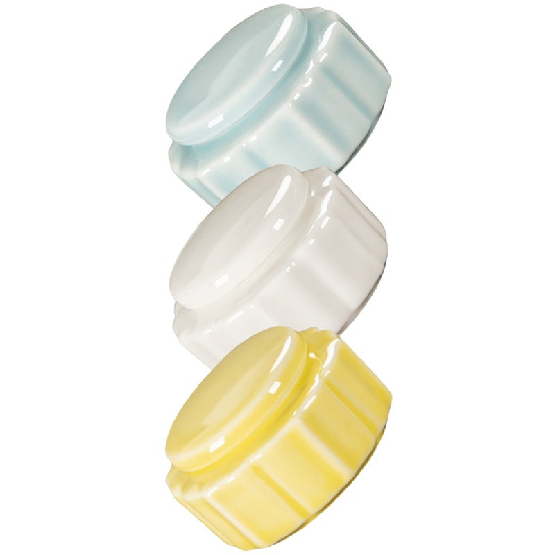 3Pcs Empty Ceramic Lip Balm Container Face Cream Jars with Lids Round Cosmetic Storage Containers - Image 5