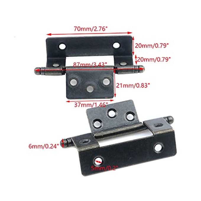 Antrader 6 Pcs Bronze Full Inset Partial Wrap Cabinet Hinges 3.5-inch Semi-Wraparound Cover Hinges Long Axis Tip Hinge - Image 2