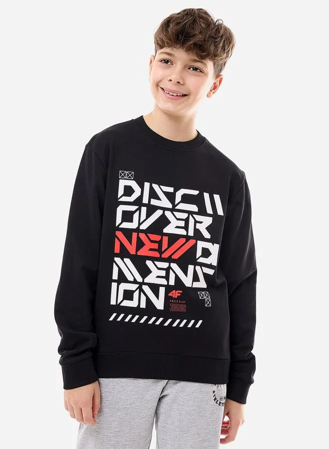 victor and jane Front Graphic Print Round Neck Sweatshirt by Styli
