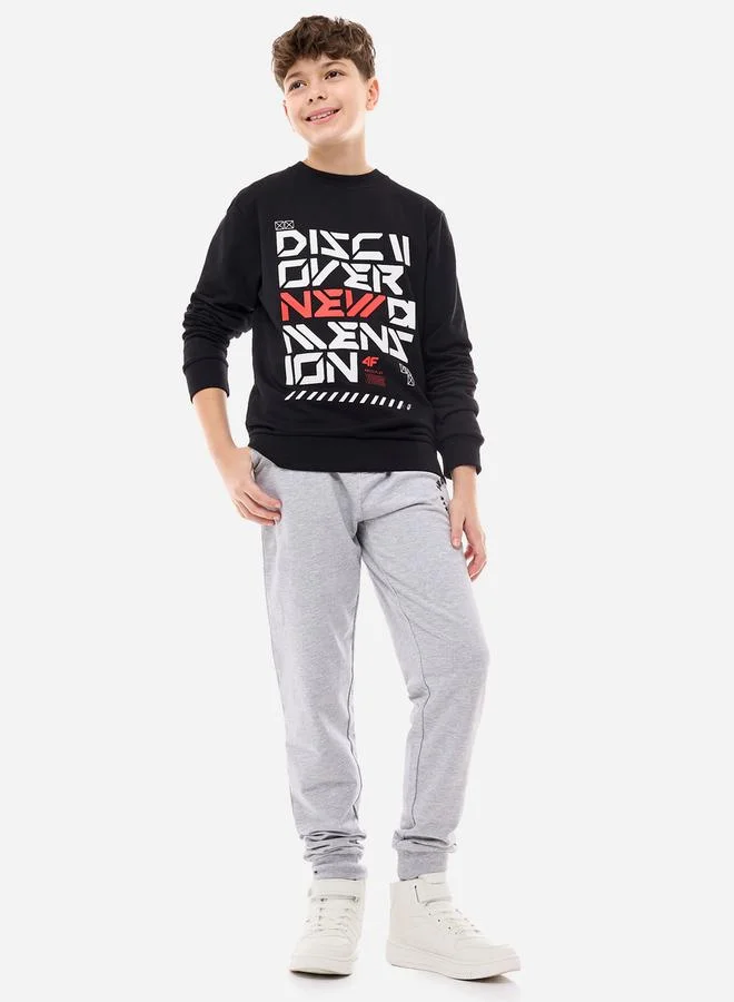 victor and jane Front Graphic Print Round Neck Sweatshirt by Styli