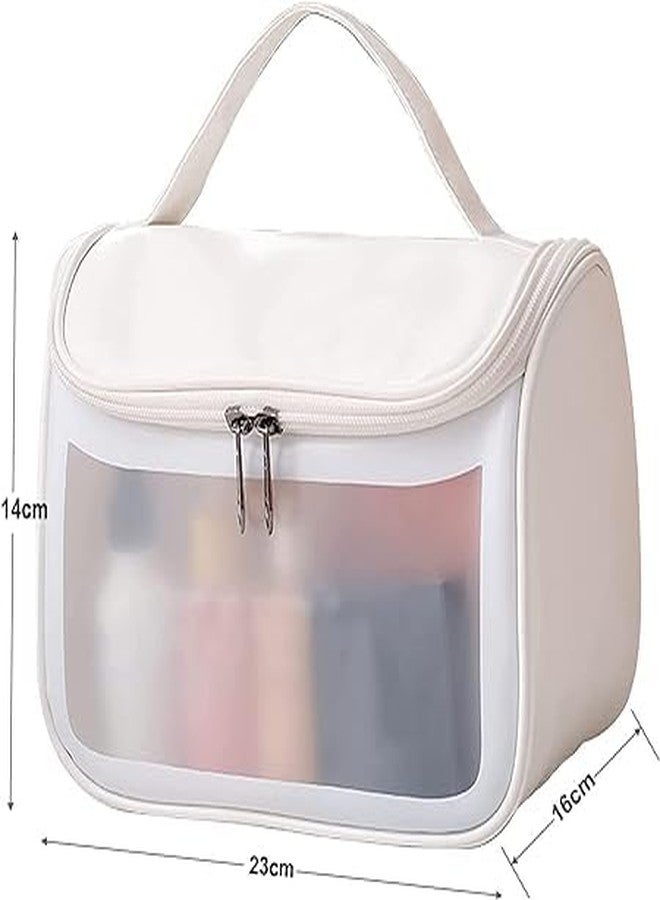 Keetly Toiletries Waterproof Cosmetic Makeup Organiser Case Carry Pouch for Women Cosmetic Makeup Pouch for Women Travel Toiletry Bag Zippered Cosmetic Bag (Medium White) - Image 5