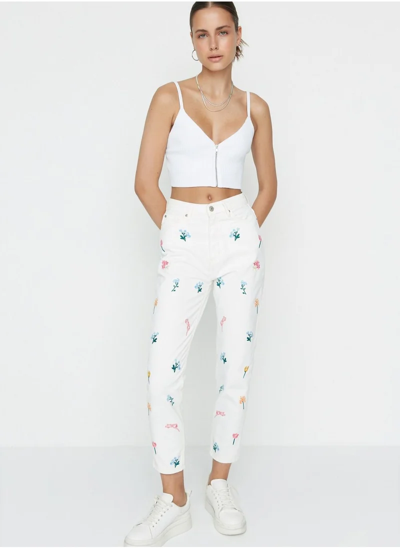 trendyol Printed Mom Jeans