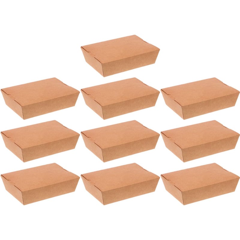 Square Kraft Paper Pizza Box 2000ml Disposable Flip Lid Takeout Containers for Fast Food Catering - Image 2