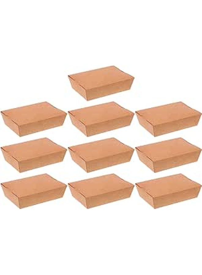 Square Kraft Paper Pizza Box 2000ml Disposable Flip Lid Takeout Containers for Fast Food Catering - Image 1