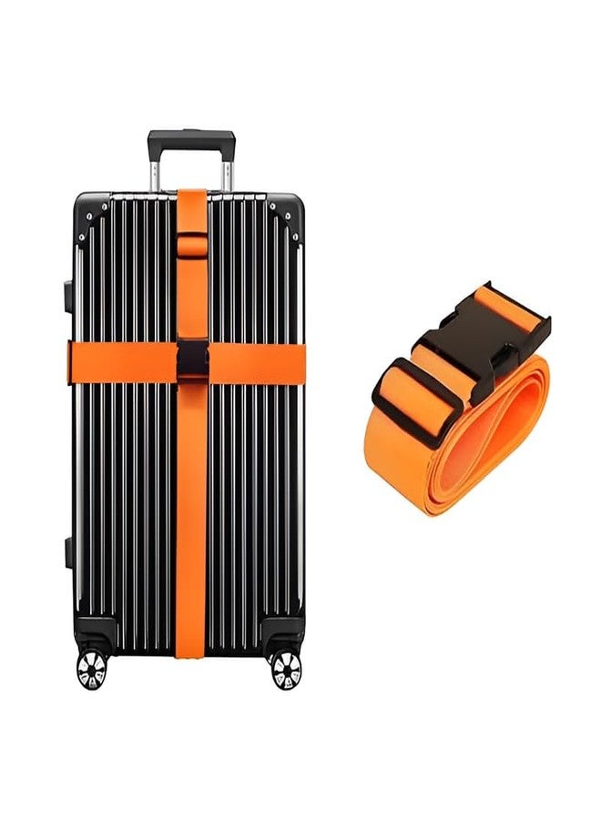 Rasdion Luggage Strap | Luggage Belt for Suitcase & Trolley Bags | Travel Belt with Quick Release Adjustable Buckle for Suitcase (1 Pcs, Orange) - Image 1