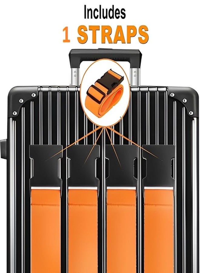 Rasdion Luggage Strap | Luggage Belt for Suitcase & Trolley Bags | Travel Belt with Quick Release Adjustable Buckle for Suitcase (1 Pcs, Orange) - Image 2
