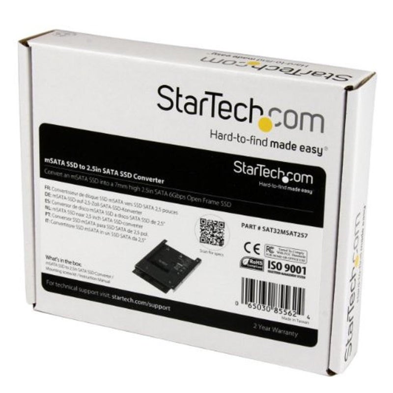 StarTech.com mSATA SSD to 2.5in SATA Adapter Converter - mSATA to SATA Adapter for 2.5in bay with Open Frame Bracket and 7mm Drive Height , TAA (SAT32MSAT257) - Image 3