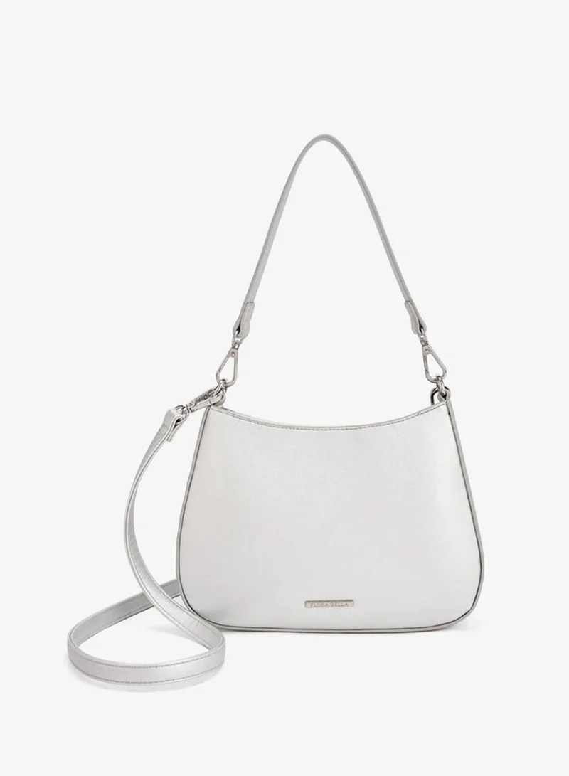 Flora Bella By Shoexpress SILVER Flora Bella Embellished Shoulder Bag with Zip Closure Ramadan Collection for Women | Best Price UAE
