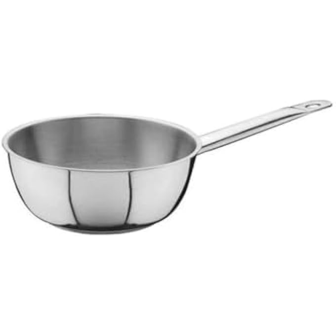 Stainless Steel Induction Sauteuse With Rim 16 Cm X 6 Cm Size Silver