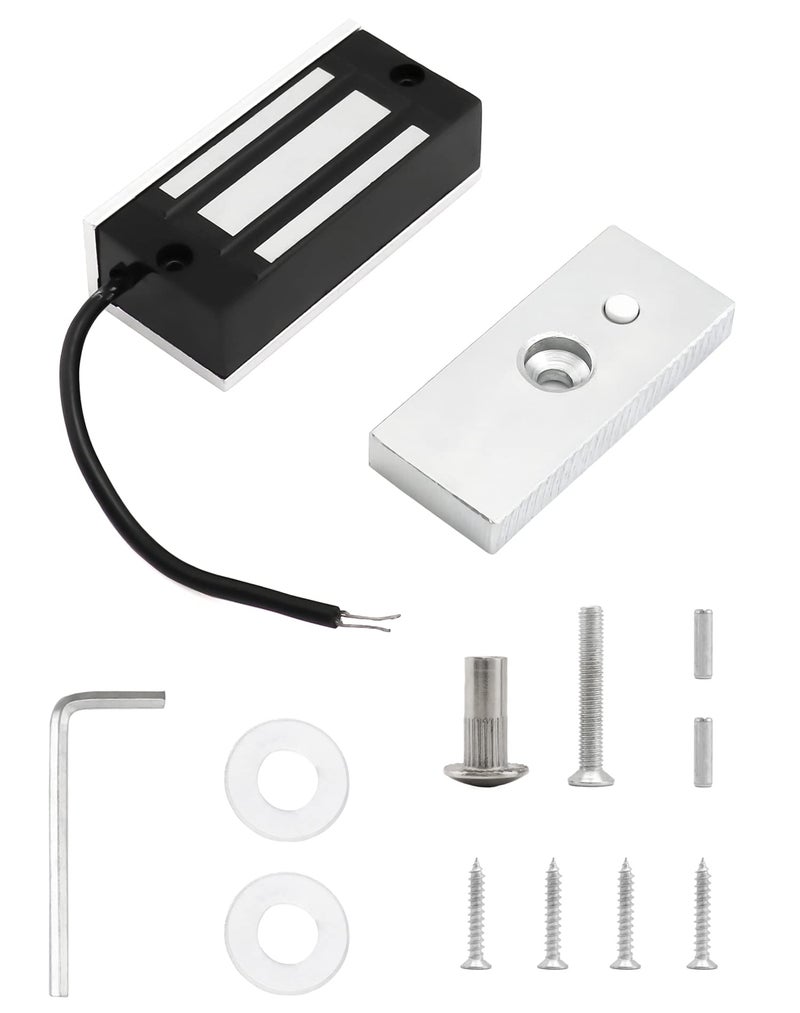قفل مغناطيسي كهربائي QWORK 60 كجم 130 رطل قوة تثبيت قفل مغناطيسي كهربائي لنظام التحكم في الوصول إلى الأبواب وضع فشل المغناطيس NC