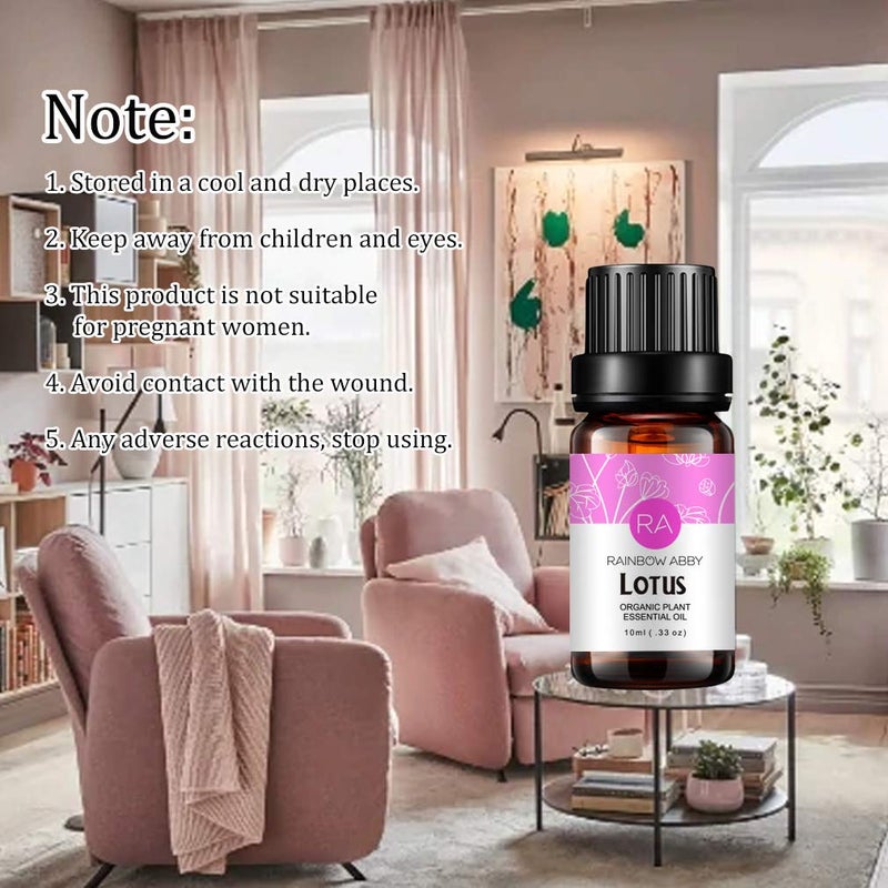 Rainbow Abby Lotus Essential Oil 100% Pure Oganic Plant Natrual Flower Essential Oil for Diffuser Message Skin Care - 10ML - Image 3