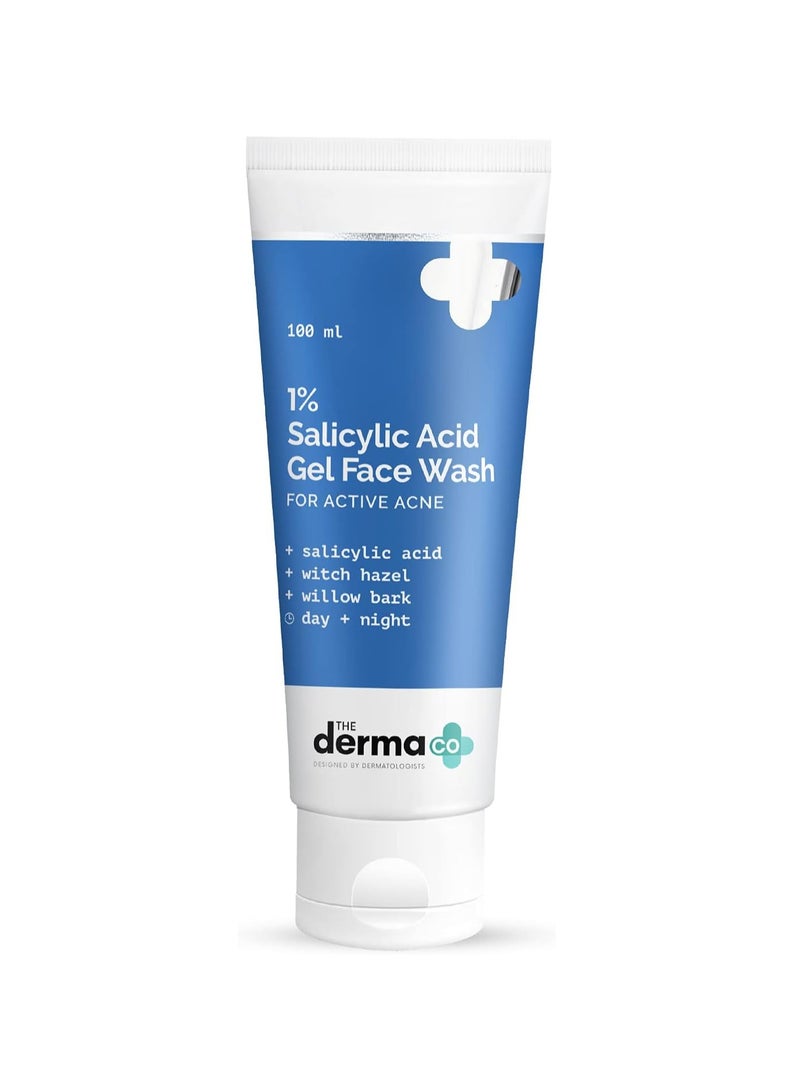 THE derma Co The Derma Co 1% Salicylic Acid Gel Face Wash With Salicylic Acid & Witch Hazel For Active Acne - 100 ml  - Image 1
