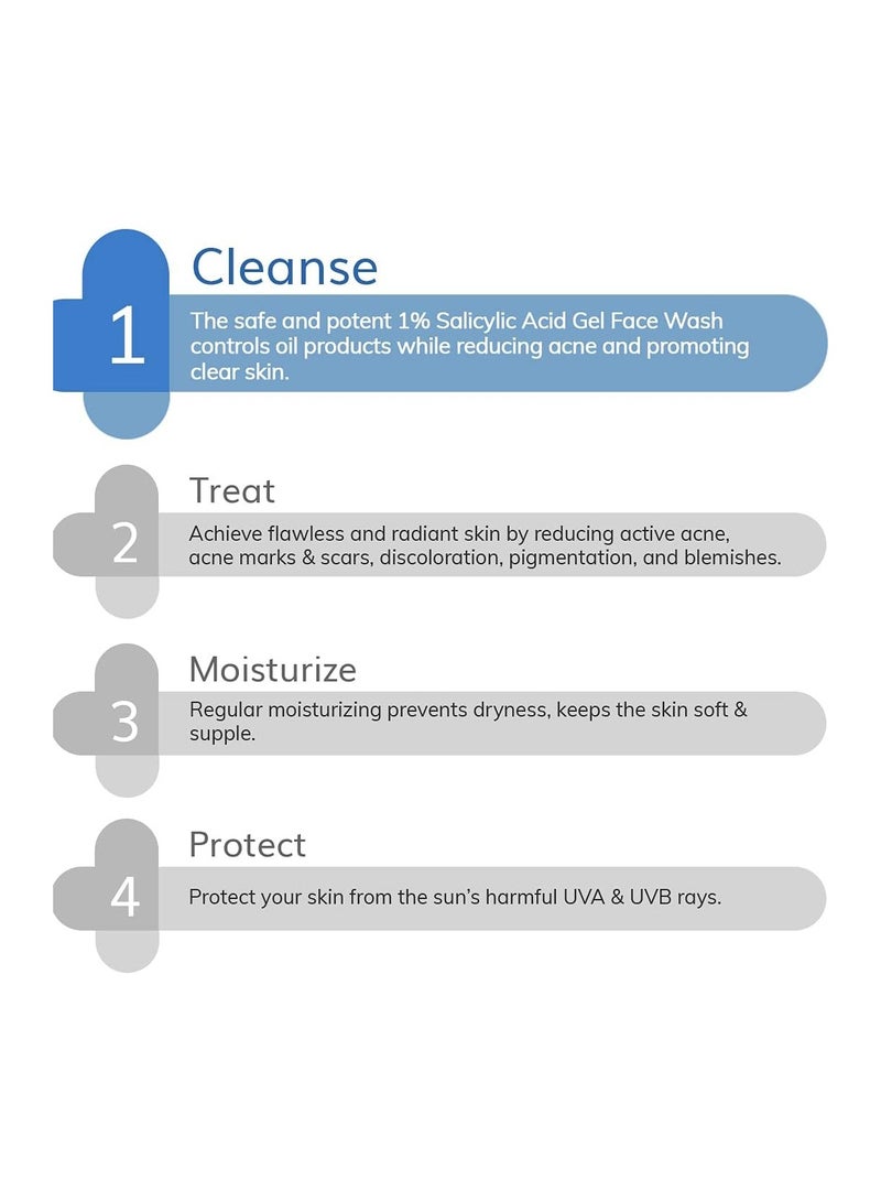 THE derma Co The Derma Co 1% Salicylic Acid Gel Face Wash With Salicylic Acid & Witch Hazel For Active Acne - 100 ml  - Image 4