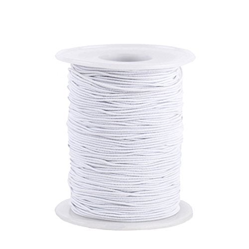 Senkary 0.8 mm Elastic String Cord Stretchy Bracelet String Beading Thread for Jewelry Making and Bracelet Making, 109 Yards, White - Image 1