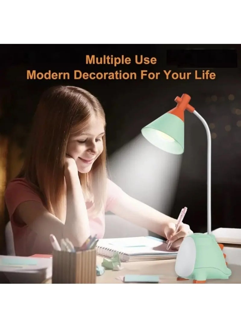 مصباح مكتب ديناصور LED قابل للشحن – إضاءة للمذاكرة وناموسية الأطفال بثلاث درجات سطوع - Image 2