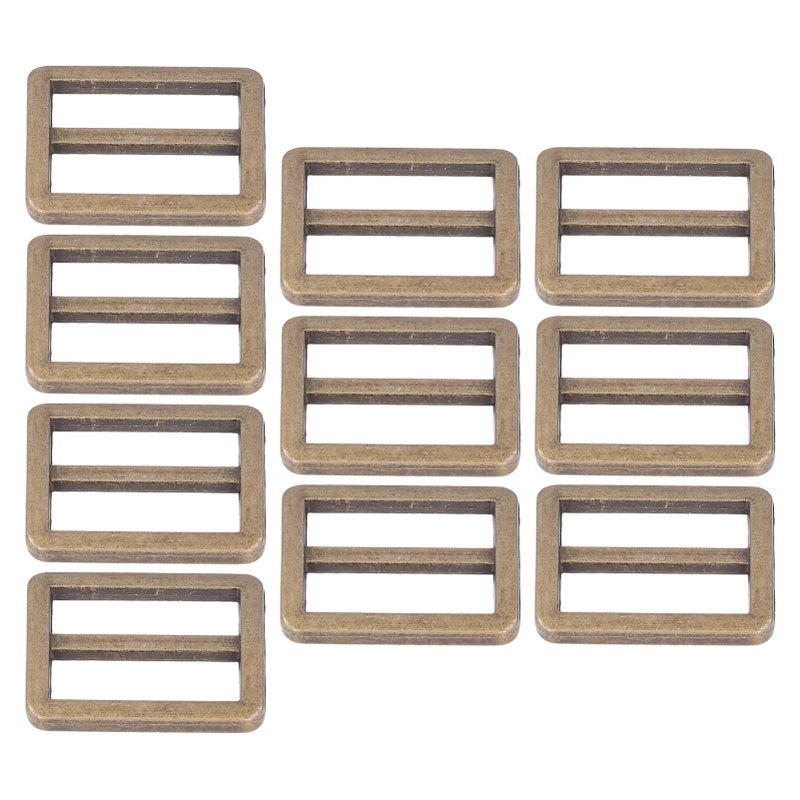 10Pcs Metal Slide Buckle Zinc Alloy Glossy Durable Wear Resistant Widely Used Belt Buckle for Suitcase Backpack DIYBronze - Image 1