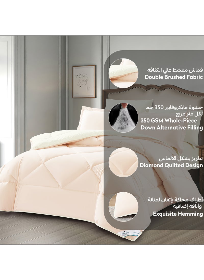 دوناتيلا طقم مفرش روزا سادة 6 قطع مقاس مزدوج 240 × 260 سم بحشوة ثابتة عاجي  - Image 5