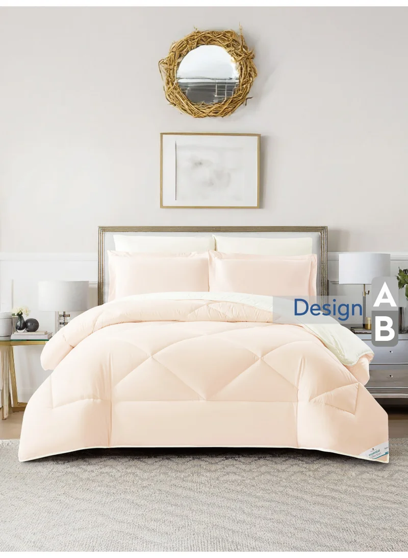 Donetella KING 6pcs (200x200) Bedding Comforter Set, King Size Fits 200x200 cm - 6-Pcs Solid Quilted Bed Set, Microfiber Fabric - 1 Comforter, 1 Fitted Sheet, 2 Pillow Shams, 2 Pillowcases  | Best Price UAE