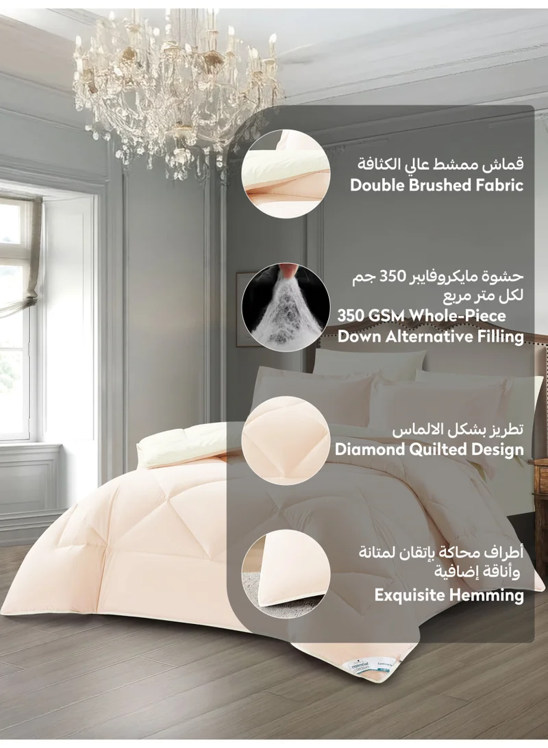 Donetella KING 6pcs (200x200) Bedding Comforter Set, King Size Fits 200x200 cm - 6-Pcs Solid Quilted Bed Set, Microfiber Fabric - 1 Comforter, 1 Fitted Sheet, 2 Pillow Shams, 2 Pillowcases  | Best Price UAE