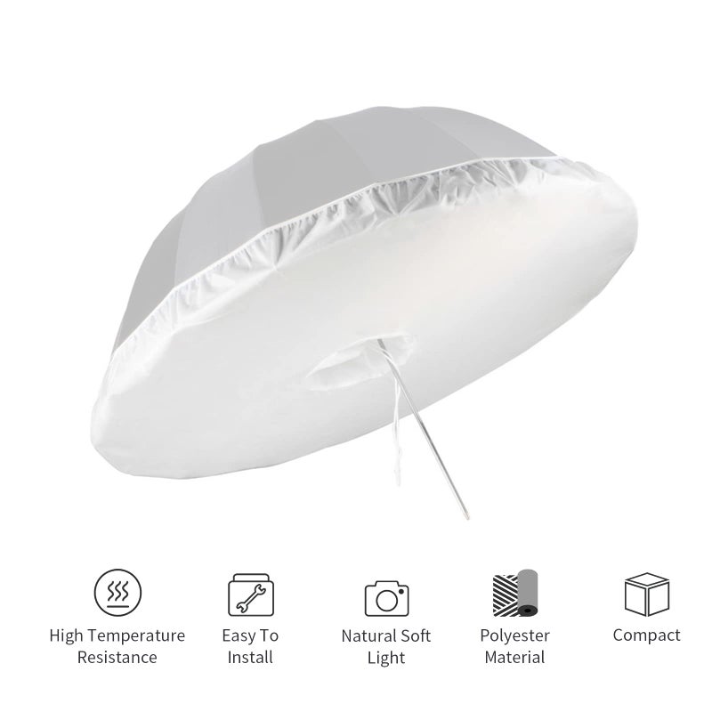 Selens Selens 65 Inch Photography Umbrella Diffuser Soft Cloth for Compatible with 65" Silver Photo Umbrella for Photo Studio Flash Speed Light (Umbrella not Included) - Image 2