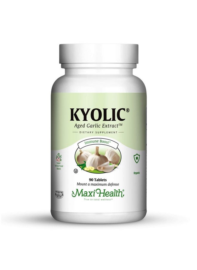 Maxi Health - Kyolic 400 Aged Garlic Extract Immune Booster 90 Extra Strength Tablets Kosher - Image 1