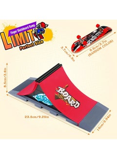 Excefore Finger Skateboard Ramp Set, Mini Finger Skateboard and Ramp Accessories Set, Props Deck Track Ultimate Park Set, Ramps Fingerskate Toy Set for Kids Birthday Gift (A)  - Image 2