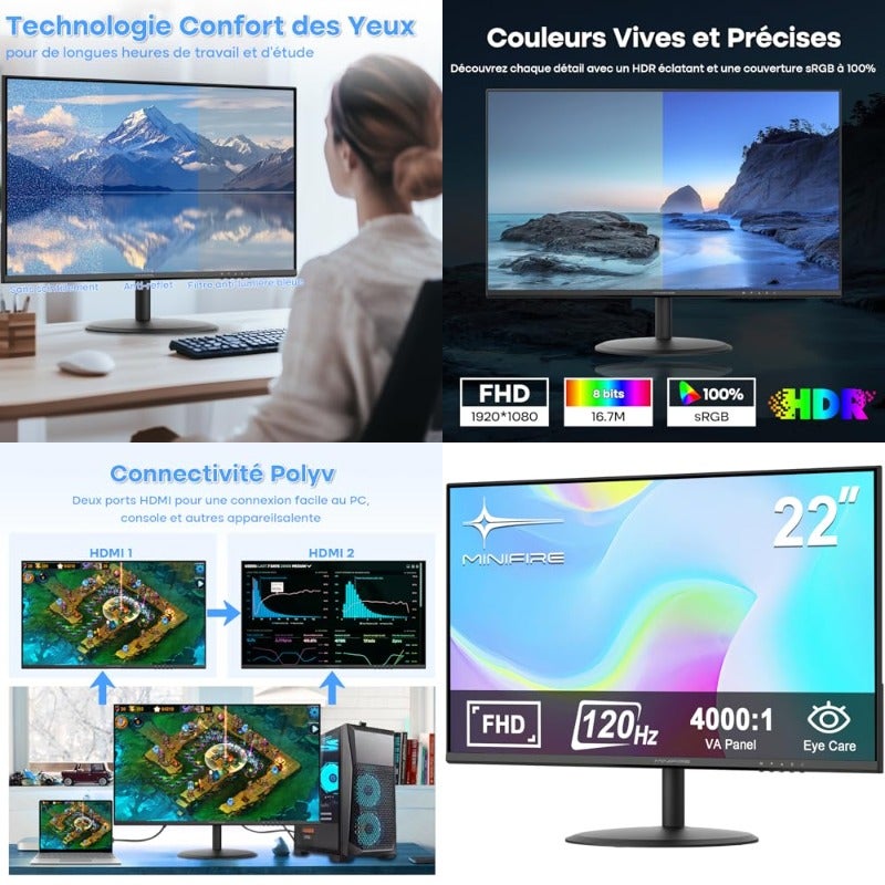 جينيريك شاشة ألعاب جينيريك 22 بوصة MF22f2 FHD 120Hz IPS
