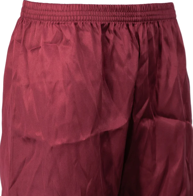 اوبلاند Men's Satin Fabric Shorts Solid Color Elastic Waist No Pocket Lightweight Fabric