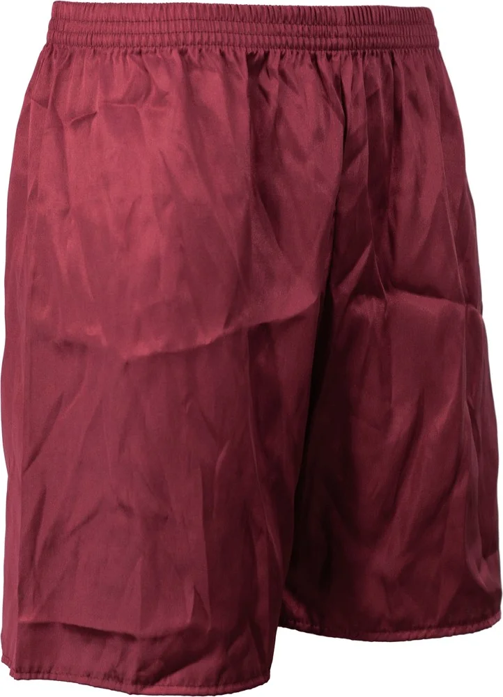 اوبلاند Men's Satin Fabric Shorts Solid Color Elastic Waist No Pocket Lightweight Fabric