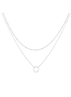 Layered Circle Necklace Handmade Pendant Plated Gold Choker Arrow Bar Layering Long Necklace For Women