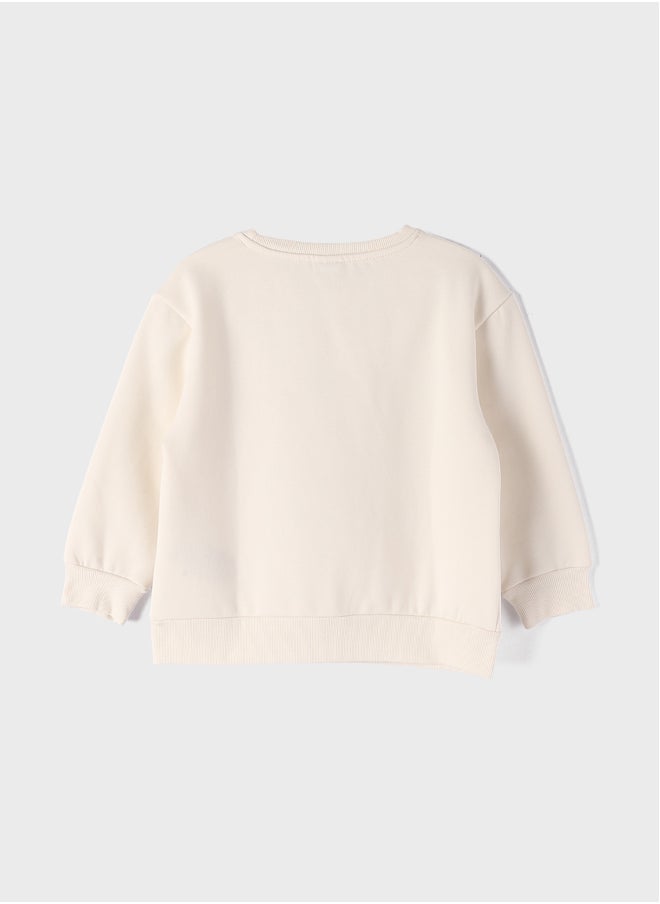 LC WAIKIKI Crew Neck Printed Long Sleeve Girl Sweatshirt  - Image 4