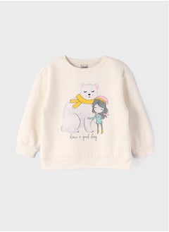LC WAIKIKI Crew Neck Printed Long Sleeve Girl Sweatshirt  - Image 1
